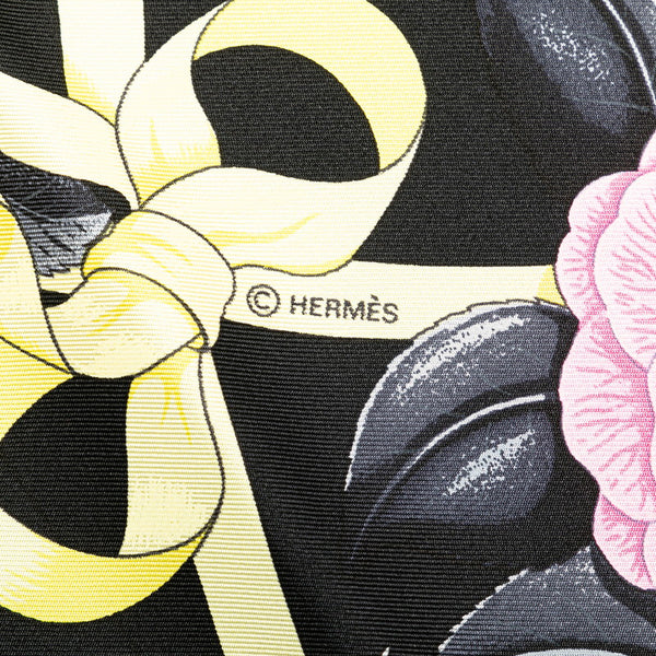 エルメス カレ90 Fleurs de L'Opera オペラの花 スカーフ ブラック マルチカラー シルク レディース HERMES 【中古】