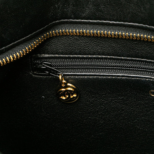 シャネル 復刻トート トートバッグ ブラック ゴールド金具 ラムスキン レディース CHANEL 【中古】