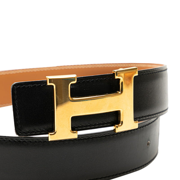 エルメス コンスタンス Hベルト ベルト サイズ：65 ブラック ブラウン レザー レディース HERMES 【中古】