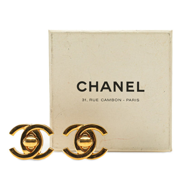 シャネル ヴィンテージ ココマーク ターンロック ラージ イヤリング ゴールド メッキ レディース CHANEL 【中古】