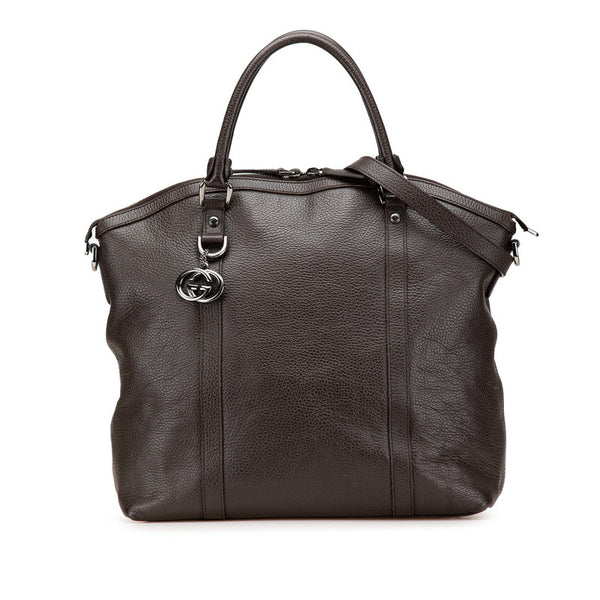 グッチ インターロッキングG ハンドバッグ ショルダーバッグ 2WAY 339551 ブラウン レザー レディース GUCCI 【中古】