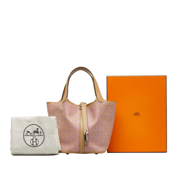 エルメス ピコタンロックPM ラッキーデイジー シルバー金具 ハンドバッグ チャイ ローズ スイフト レディース HERMES 【中古】
