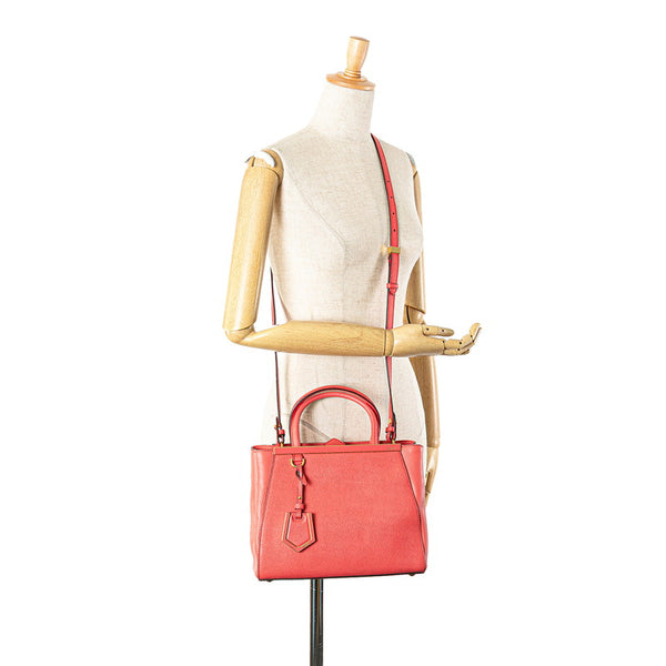 フェンディ プチトゥージュール  ハンドバック ショルダーバッグ 2WAY 8BH253 オレンジ ピンク レザー レディース FENDI 【中古】