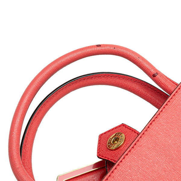 フェンディ プチトゥージュール  ハンドバック ショルダーバッグ 2WAY 8BH253 オレンジ ピンク レザー レディース FENDI 【中古】