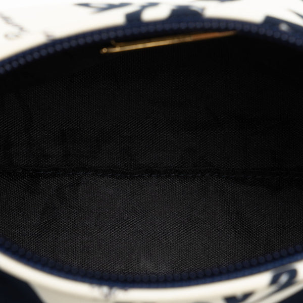 サンローラン YSL LOVE ポーチ ブルー ホワイト キャンバス レディース SAINT LAURENT 【中古】