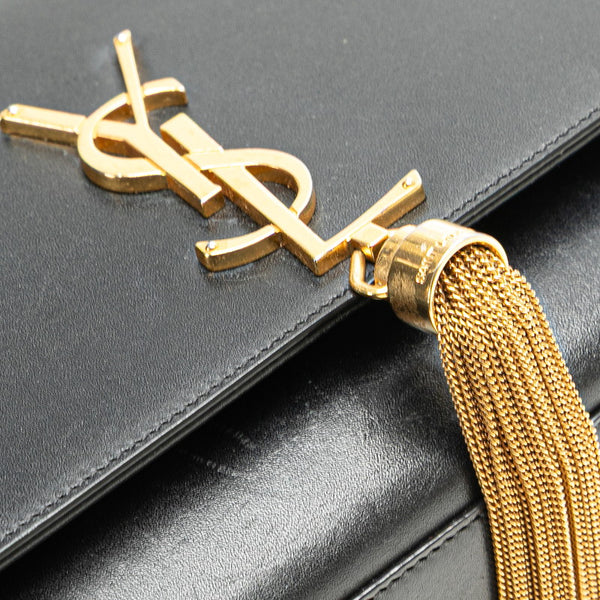 サンローラン ケイト ミディアム 斜め掛け チェーン ショルダーバッグ 354119 ブラック レザー レディース SAINT LAURENT 【中古】