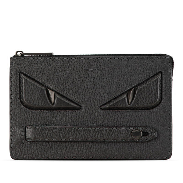 フェンディ バグズ モンスターアイ クラッチバッグ セカンドバック ブラック レザー メンズ FENDI 【中古】