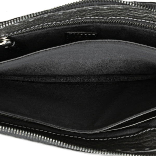 フェンディ バグズ モンスターアイ クラッチバッグ セカンドバック ブラック レザー メンズ FENDI 【中古】