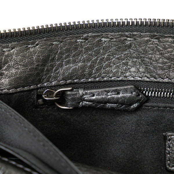 フェンディ バグズ モンスターアイ クラッチバッグ セカンドバック ブラック レザー メンズ FENDI 【中古】