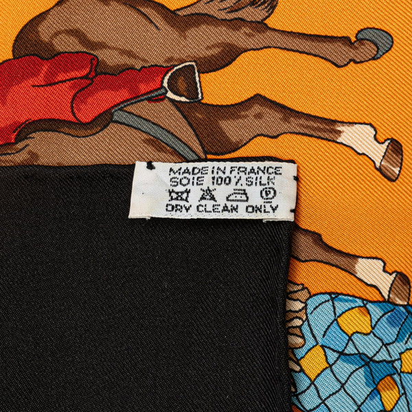 エルメス カレ90 Musee Vivant du Cheval Chantilly シャンティイ城馬の博物館 スカーフ ブラック マルチカラー シルク レディース HERMES 【中古】