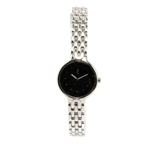 サンローラン 腕時計 5421-H10031Y クオーツ ブラック文字盤 ステンレススチール レディース SAINT LAURENT 【中古】