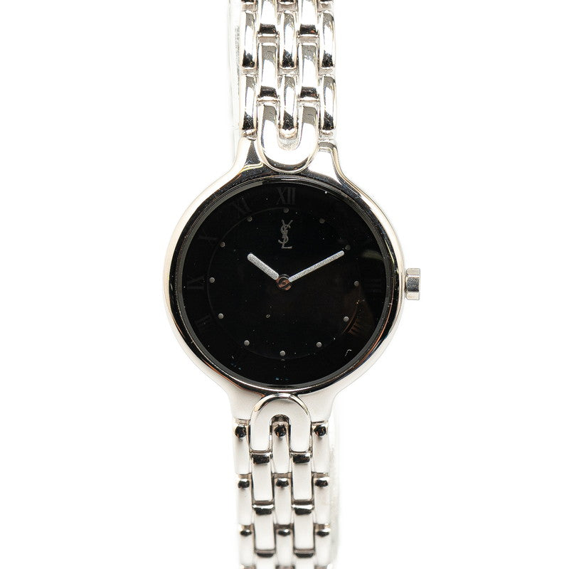 サンローラン 腕時計 5421-H10031Y クオーツ ブラック文字盤 ステンレススチール レディース SAINT LAURENT 【中古】