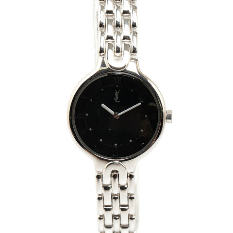 サンローラン 腕時計 5421-H10031Y クオーツ ブラック文字盤 ステンレススチール レディース SAINT LAURENT 【中古】
