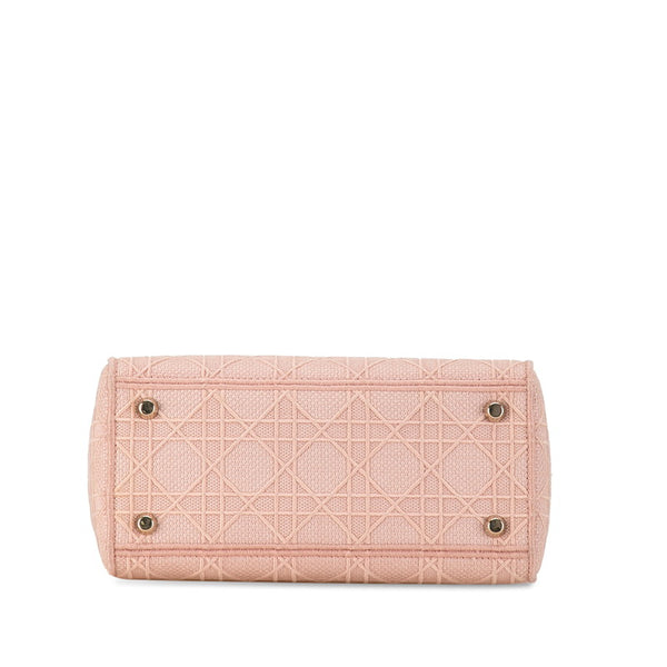 ディオール カナージュ レディディオール ミディアム ハンドバッグ トートバッグ 2WAY ピンク キャンバス レディース Dior 【中古】