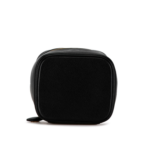 シャネル デカココマーク ハンドバッグ バニティバッグ ブラック キャビアスキン レディース CHANEL 【中古】