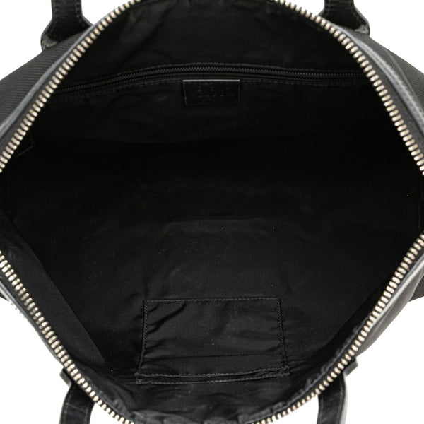 グッチ シェリーライン ショルダーバッグ トートバッグ 2WAY 630923 ブラック キャンバス レザー レディース GUCCI 【中古】
