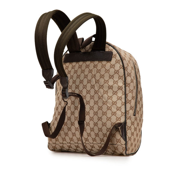 グッチ GGキャンバス リュック バックパック 449906 ベージュ ブラウン キャンバス レザー レディース GUCCI 【中古】