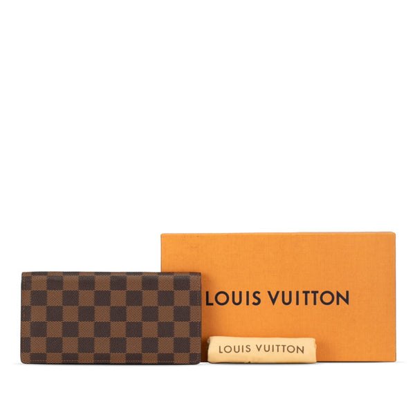 ルイ ヴィトン ダミエ ポルトフォイユ サラ 長財布 ロングウォレット N61734 ブラウン PVC レザー レディース LOUIS VUITTON 【中古】