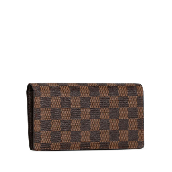 ルイ ヴィトン ダミエ ポルトフォイユ サラ 長財布 ロングウォレット N61734 ブラウン PVC レザー レディース LOUIS VUITTON 【中古】