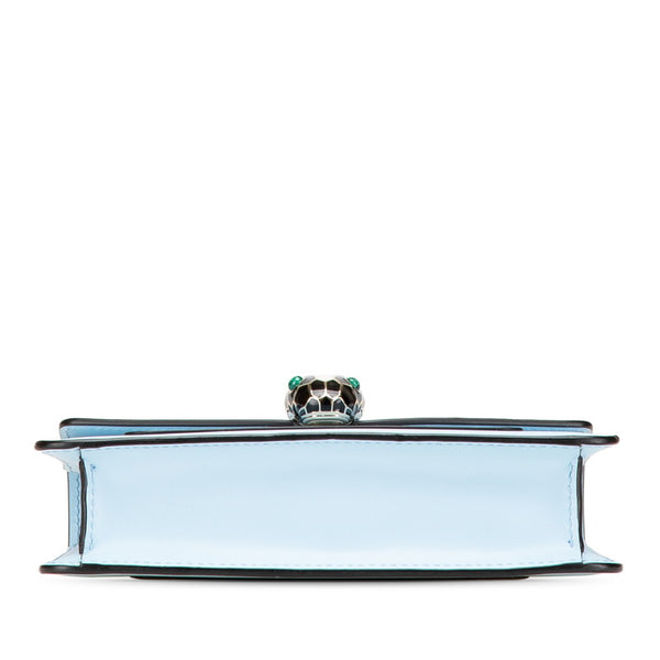 ブルガリ セルペンティ フォーエバー チェーン ショルダーバッグ ライトブルー レザー レディース BVLGARI 【中古】