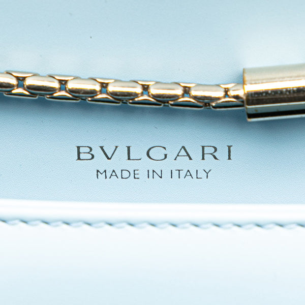 ブルガリ セルペンティ フォーエバー チェーン ショルダーバッグ ライトブルー レザー レディース BVLGARI 【中古】