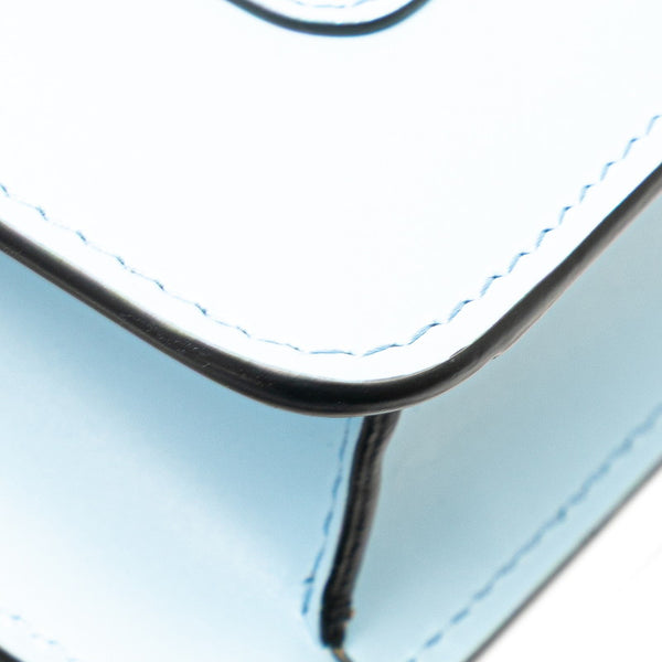ブルガリ セルペンティ フォーエバー チェーン ショルダーバッグ ライトブルー レザー レディース BVLGARI 【中古】