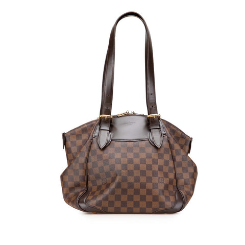 ルイ ヴィトン ダミエ ヴェローナMM ショルダーバッグ トートバッグ N41118 ブラウン PVC レザー レディース LOUIS VUITTON 【中古】