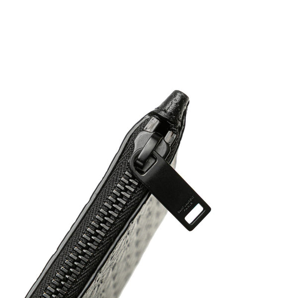 サンローラン YSLロゴ型押し クラッチバッグ ブラック レザー レディース SAINT LAURENT 【中古】