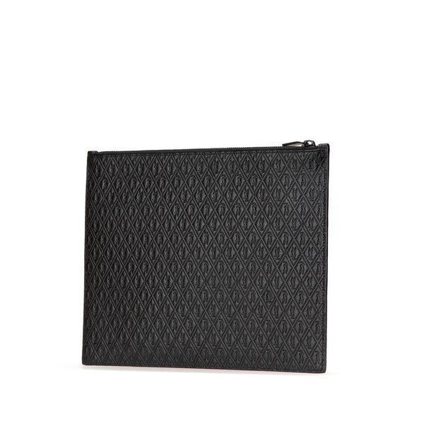 サンローラン YSLロゴ型押し クラッチバッグ ブラック レザー レディース SAINT LAURENT 【中古】