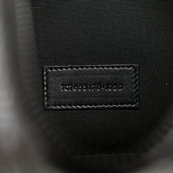 サンローラン YSLロゴ型押し クラッチバッグ ブラック レザー レディース SAINT LAURENT 【中古】