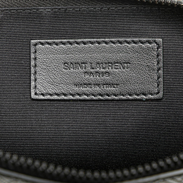 サンローラン YSLロゴ型押し クラッチバッグ ブラック レザー レディース SAINT LAURENT 【中古】