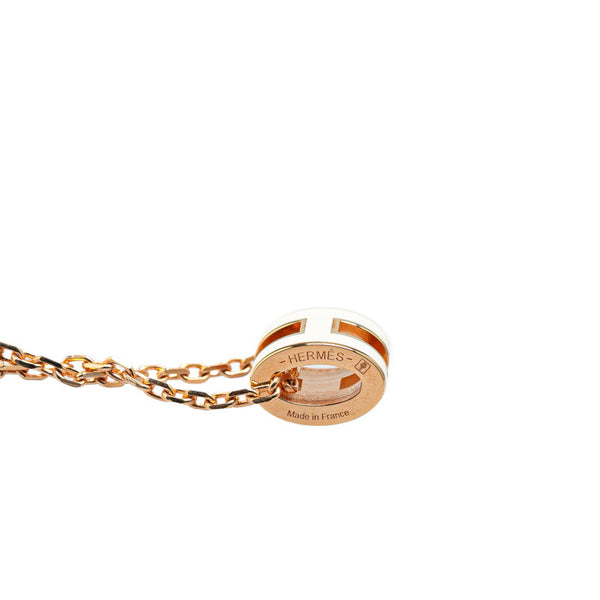 エルメス ミニポップアッシュH ネックレス ゴールド ホワイト メッキ レディース HERMES 【中古】