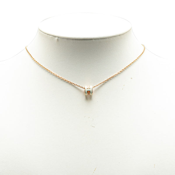 エルメス ミニポップアッシュH ネックレス ゴールド ホワイト メッキ レディース HERMES 【中古】