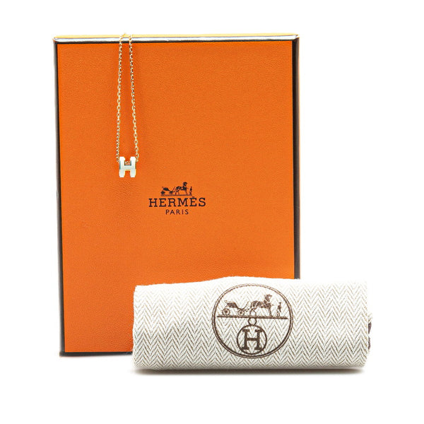 エルメス ミニポップアッシュH ネックレス ゴールド ホワイト メッキ レディース HERMES 【中古】