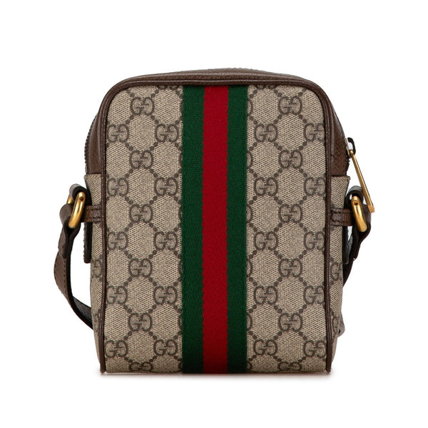 グッチ GGスプリーム オフィディア シェリーライン ショルダーバッグ 598127 ベージュ ブラウン PVC レザー レディース GUCCI 【中古】