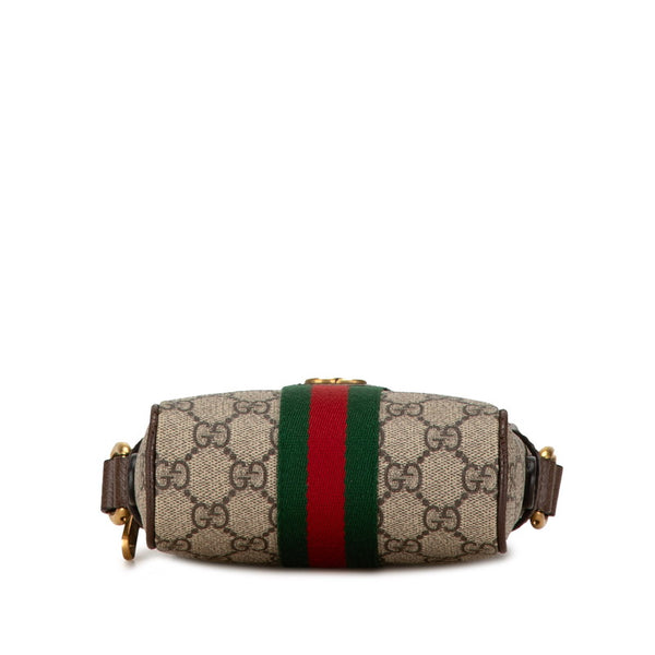 グッチ GGスプリーム オフィディア シェリーライン ショルダーバッグ 598127 ベージュ ブラウン PVC レザー レディース GUCCI 【中古】