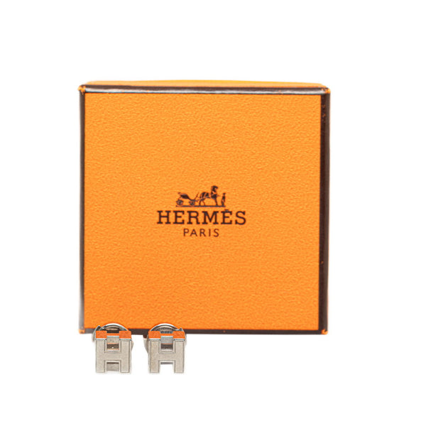エルメス カージュドアッシュ Hキューブ ピアス シルバー メタル レディース HERMES 【中古】