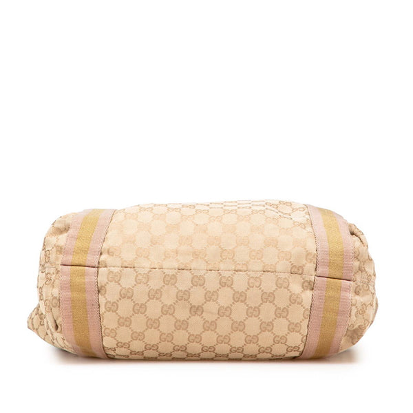 グッチ GGキャンバス トートバッグ 189669 ベージュ キャンバス レザー レディース GUCCI 【中古】