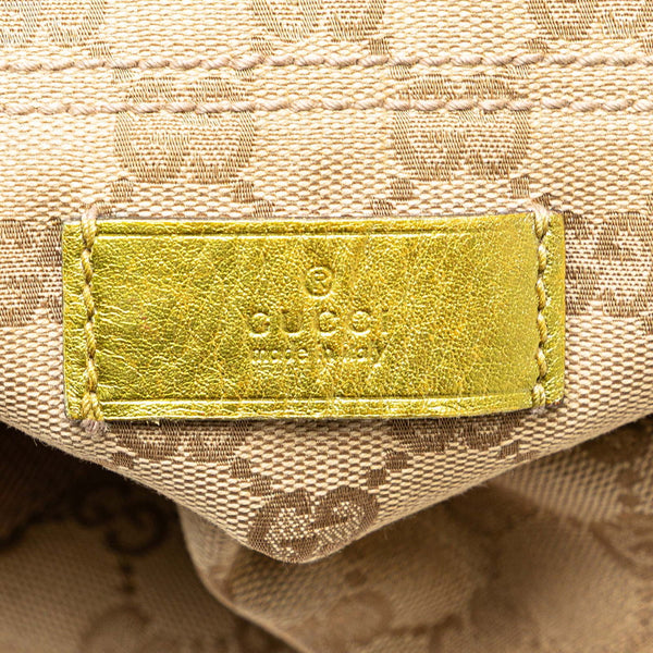 グッチ GGキャンバス トートバッグ 189669 ベージュ キャンバス レザー レディース GUCCI 【中古】