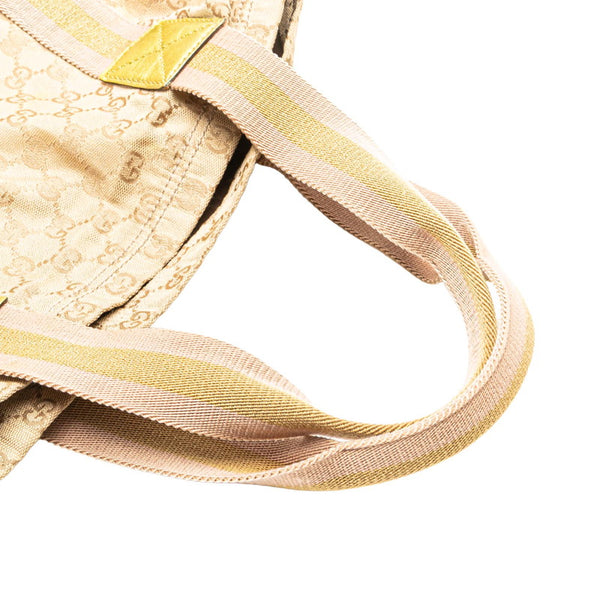 グッチ GGキャンバス トートバッグ 189669 ベージュ キャンバス レザー レディース GUCCI 【中古】