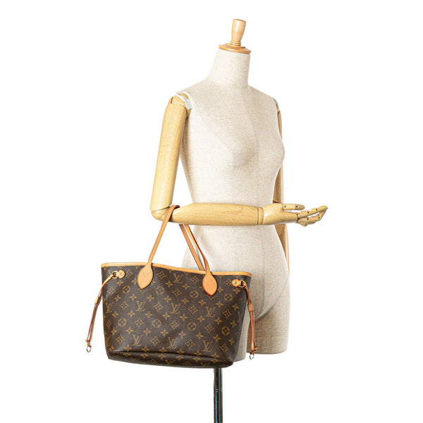 ルイ ヴィトン モノグラム ネヴァーフルPM ハンドバッグ トートバッグ M40155 ブラウン PVC レザー レディース LOUIS VUITTON 【中古】