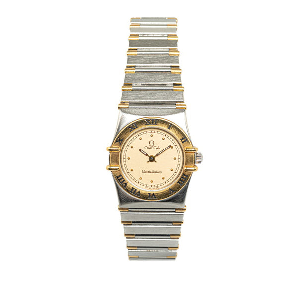 オメガ コンステレーション 腕時計 クオーツ ゴールド文字盤 ステンレススチール メッキ レディース OMEGA 【中古】