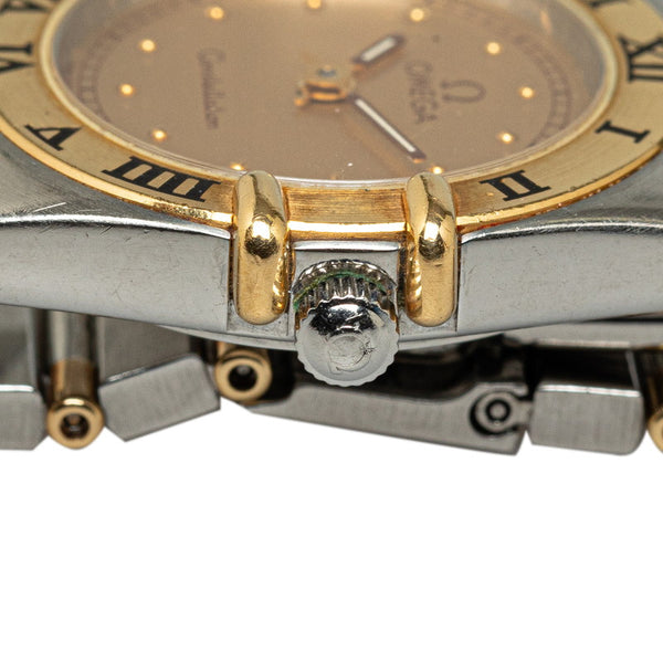 オメガ コンステレーション 腕時計 クオーツ ゴールド文字盤 ステンレススチール メッキ レディース OMEGA 【中古】