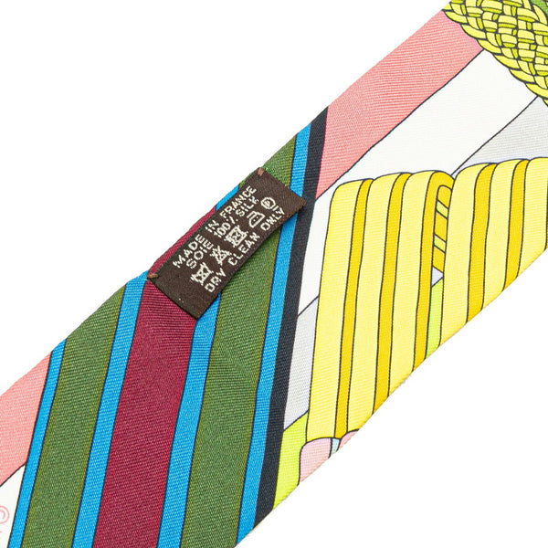 エルメス ツイリー SANGLES EN ZIGZAG ジグザグのサングル スカーフ マルチカラー シルク レディース HERMES 【中古】
