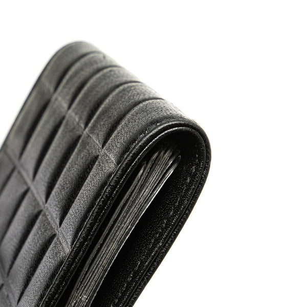 シャネル チョコバー ココマーク パスケース カードケース ブラック ラムスキン レディース CHANEL 【中古】