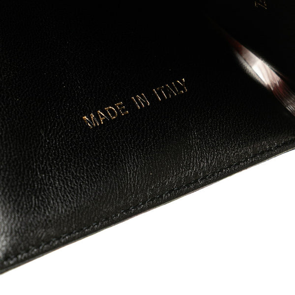 シャネル チョコバー ココマーク パスケース カードケース ブラック ラムスキン レディース CHANEL 【中古】