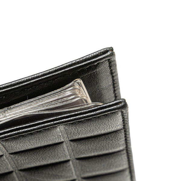 シャネル チョコバー ココマーク パスケース カードケース ブラック ラムスキン レディース CHANEL 【中古】