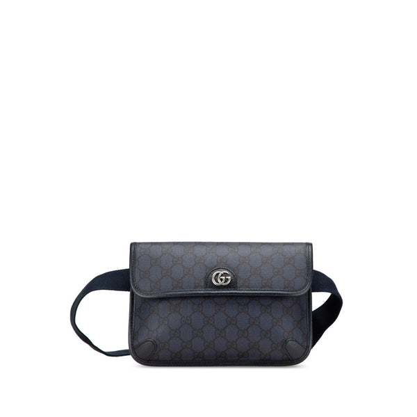 グッチ GGスプリーム GGマーモント ウエストバッグ ボディバッグ 752597 ネイビー PVC レザー レディース GUCCI 【中古】