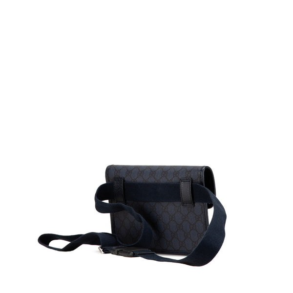グッチ GGスプリーム GGマーモント ウエストバッグ ボディバッグ 752597 ネイビー PVC レザー レディース GUCCI 【中古】