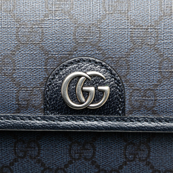 グッチ GGスプリーム GGマーモント ウエストバッグ ボディバッグ 752597 ネイビー PVC レザー レディース GUCCI 【中古】